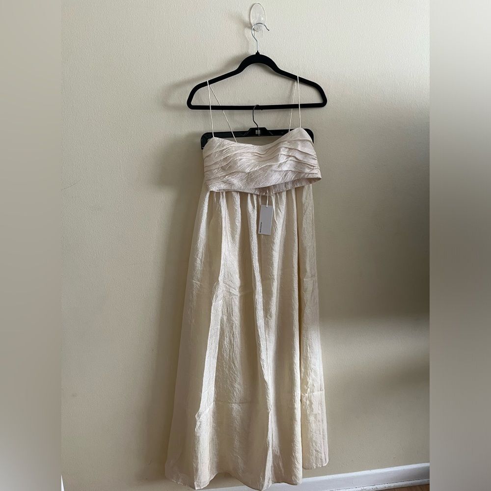 NWT $428 Reformation Carlow Two Piece Buttercream Maxi Dress Top Skirt